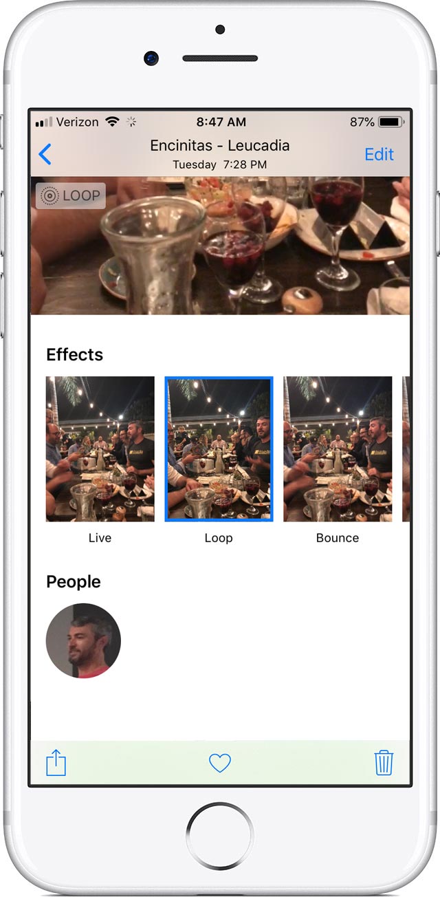 iPhone live photo loop