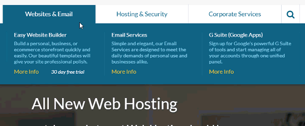 types of hosting available at 101domain.com