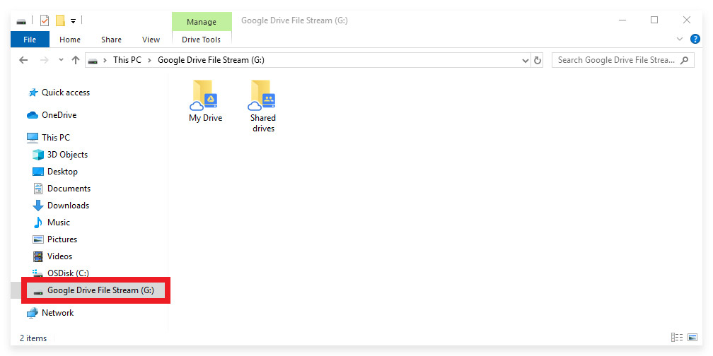Google Workspace Drive File Stream