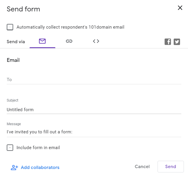 Google Forms sharing