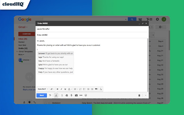 Gmail Snippets by cloudHQ