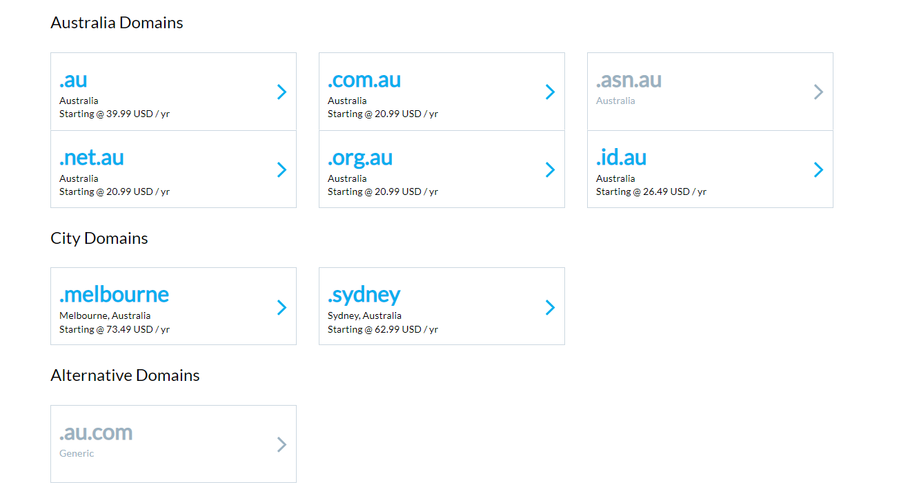 Australian domains