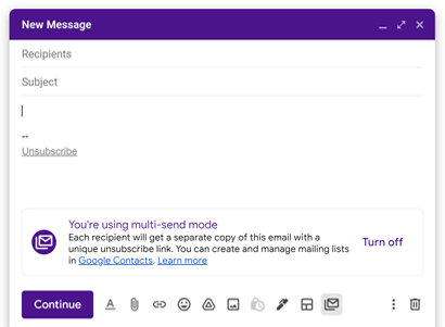 Gmail Multi-Send Mode