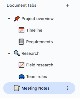 Tabs and Headings