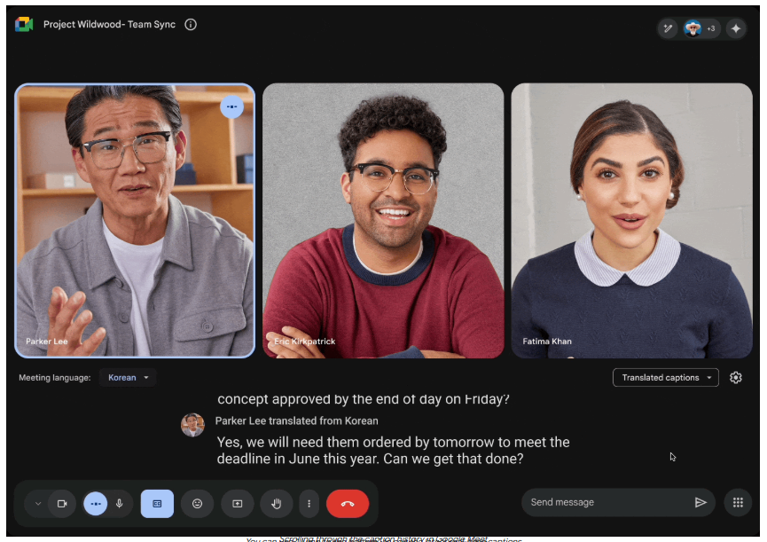 Google Gemini live translated captions