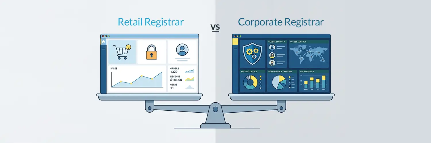 Corporate vs. retail domain registrars – What’s the difference?