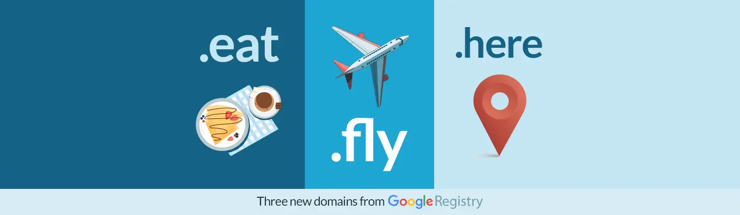 Eat, Fly, Here: Google's three new domains take off